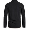 JEMITOP Men’s Pure Cotton Renaissance Lace Up Shirt(Black-d)