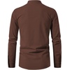 JEMITOP Men’s Pure Cotton Renaissance Lace Up Shirt(Brown)