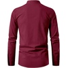 JEMITOP Men’s Pure Cotton Renaissance Lace Up Shirt(Burgundy)