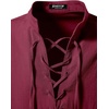 JEMITOP Men’s Pure Cotton Renaissance Lace Up Shirt(Burgundy)