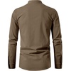 JEMITOP Men’s Pure Cotton Renaissance Lace Up Shirt(Coffee)