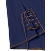 JEMITOP Men’s Pure Cotton Renaissance Lace Up Shirt(Dark Blue)