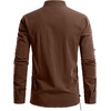 JEMITOP Men’s Pure Cotton Renaissance Lace Up Shirt(Dark Brown)