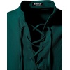 JEMITOP Men’s Pure Cotton Renaissance Lace Up Shirt(Dark Green)