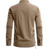 JEMITOP Men’s Pure Cotton Renaissance Lace Up Shirt(Dark Khaki)