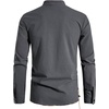 JEMITOP Men’s Pure Cotton Renaissance Lace Up Shirt(Grey-d)