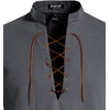 JEMITOP Men’s Pure Cotton Renaissance Lace Up Shirt(Grey-d)