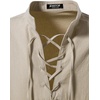 JEMITOP Men’s Pure Cotton Renaissance Lace Up Shirt(Khaki)