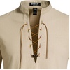 JEMITOP Men’s Pure Cotton Renaissance Lace Up Shirt(Khaki-d)