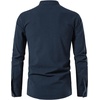 JEMITOP Men’s Pure Cotton Renaissance Lace Up Shirt(Navy Blue)