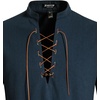 JEMITOP Men’s Pure Cotton Renaissance Lace Up Shirt(Navy Blue-d)