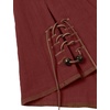 JEMITOP Men’s Pure Cotton Renaissance Lace Up Shirt(Rust Red)