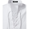JEMITOP Men’s Pure Cotton Renaissance Lace Up Shirt(White)