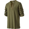 JEMITOP Mens Pure Cotton Vintage Shirt Renaissance Costume Without Belt(Army Green)