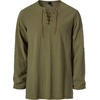 JEMITOP Mens Pure Cotton Vintage Shirt Renaissance Costume Without Belt(Army Green)