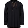 JEMITOP Mens Pure Cotton Vintage Shirt Renaissance Costume Without Belt(Black)