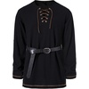 JEMITOP Mens Pure Cotton Vintage Shirt Renaissance Costume Without Belt(Black)