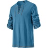 JEMITOP Mens Pure Cotton Vintage Shirt Renaissance Costume Without Belt(Blue)