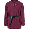 JEMITOP Mens Pure Cotton Vintage Shirt Renaissance Costume Without Belt(Burgundy)