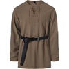 JEMITOP Mens Pure Cotton Vintage Shirt Renaissance Costume Without Belt(Coffee)