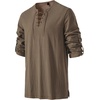 JEMITOP Mens Pure Cotton Vintage Shirt Renaissance Costume Without Belt(Coffee)