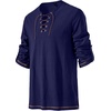 JEMITOP Mens Pure Cotton Vintage Shirt Renaissance Costume Without Belt(Dark Blue)