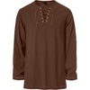 JEMITOP Mens Pure Cotton Vintage Shirt Renaissance Costume Without Belt(Dark Brown)