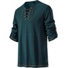 JEMITOP Mens Pure Cotton Vintage Shirt Renaissance Costume Without Belt(Dark Green)