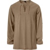 JEMITOP Mens Pure Cotton Vintage Shirt Renaissance Costume Without Belt(Dark Khaki)
