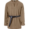 JEMITOP Mens Pure Cotton Vintage Shirt Renaissance Costume Without Belt(Dark Khaki)
