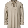 JEMITOP Mens Pure Cotton Vintage Shirt Renaissance Costume Without Belt(Khaki)