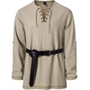 JEMITOP Mens Pure Cotton Vintage Shirt Renaissance Costume Without Belt(Khaki)