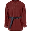 JEMITOP Mens Pure Cotton Vintage Shirt Renaissance Costume Without Belt(Rust Red)