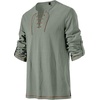JEMITOP Mens Pure Cotton Vintage Shirt Renaissance Costume Without Belt(Sage Green)