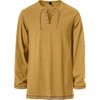 JEMITOP Mens Pure Cotton Vintage Shirt Renaissance Costume Without Belt(Yellow)