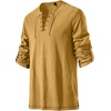 JEMITOP Mens Pure Cotton Vintage Shirt Renaissance Costume Without Belt(Yellow)