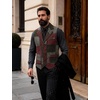 JEMITOP Mens Vintage Patchwork Casual Suit Vest with Pockets(Burgundy)