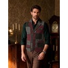 JEMITOP Mens Vintage Patchwork Casual Suit Vest with Pockets(Burgundy)