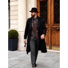 JEMITOP Mens Vintage Patchwork Casual Suit Vest with Pockets(Burgundy)