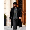 JEMITOP Mens Vintage Patchwork Casual Suit Vest with Pockets(Green)