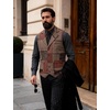 JEMITOP Mens Vintage Patchwork Casual Suit Vest with Pockets(Orange)