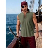 JEMITOP Mens Renaissance Viking Medieval Shirt Costume Without Belt(Army Green)