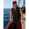 JEMITOP Mens Renaissance Viking Medieval Shirt Costume Without Belt(Black)
