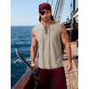 JEMITOP Mens Renaissance Viking Medieval Shirt Costume Without Belt(Khaki)
