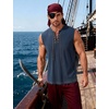 JEMITOP Mens Renaissance Viking Medieval Shirt Costume Without Belt(Navy Blue)