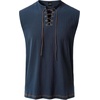 JEMITOP Mens Renaissance Viking Medieval Shirt Costume Without Belt(Navy Blue)