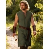 JEMITOP Men Renaissance Medieval Viking Tunic Costume Shirt(Army Green)