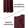 JEMITOP Men Renaissance Medieval Viking Tunic Costume Shirt(Burgundy)