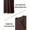 JEMITOP Men Renaissance Medieval Viking Tunic Costume Shirt(Dark Brown)