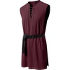 JEMITOP Men Renaissance Medieval Viking Tunic Costume Shirt(Burgundy)